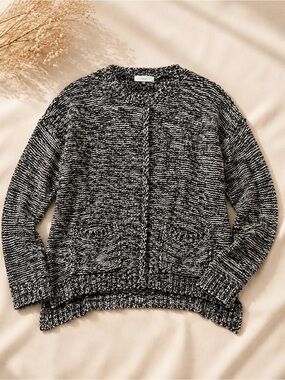 OH MY JULIAN INC. Black and White Crew Neck Sweater